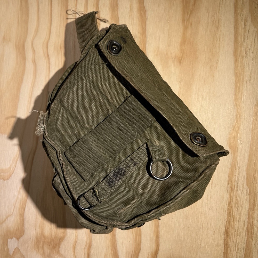US Military M17 Protective Mask Field Bag Olive Drab Canvas Messenger Surplus